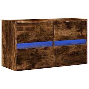 Nástěnná TV skříňka s LED osvětlením kouřový dub 80x31x45 cm - obrázek 3