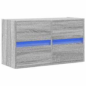 Nástěnná TV skříňka s LED osvětlením šedá sonoma 80x31x45 cm - obrázek 3