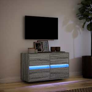 Nástěnná TV skříňka s LED osvětlením šedá sonoma 80x31x45 cm - obrázek 5
