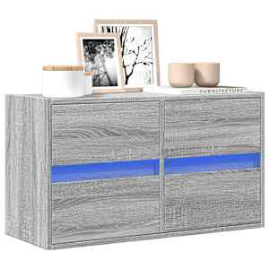 Nástěnná TV skříňka s LED osvětlením šedá sonoma 80x31x45 cm - obrázek 1