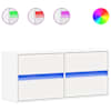 vidaXL teleri seinakapp LED-tuledega, valge, 100 x 31 x 45 cm