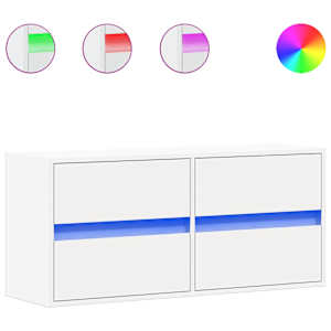 Nástěnná TV skříňka s LED osvětlením bílá 100 x 31 x 45 cm - obrázek 2