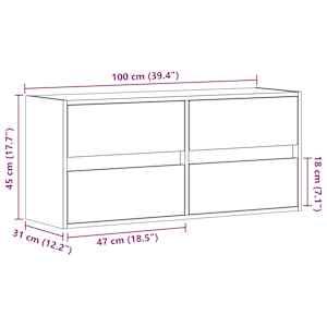 Nástěnná TV skříňka s LED osvětlením bílá 100 x 31 x 45 cm - obrázek 15
