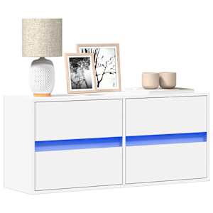 Nástěnná TV skříňka s LED osvětlením bílá 100 x 31 x 45 cm - obrázek 1