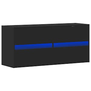 Nástěnná TV skříňka s LED osvětlením černá 100 x 31 x 45 cm - obrázek 3