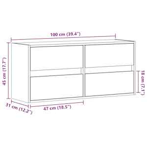 Nástěnná TV skříňka s LED osvětlením černá 100 x 31 x 45 cm - obrázek 15
