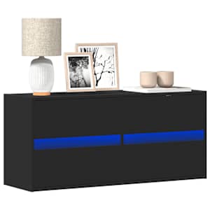 Nástěnná TV skříňka s LED osvětlením černá 100 x 31 x 45 cm - obrázek 1