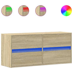 Nástěnná TV skříňka s LED osvětlením dub sonoma 100x31x45 cm - obrázek 2