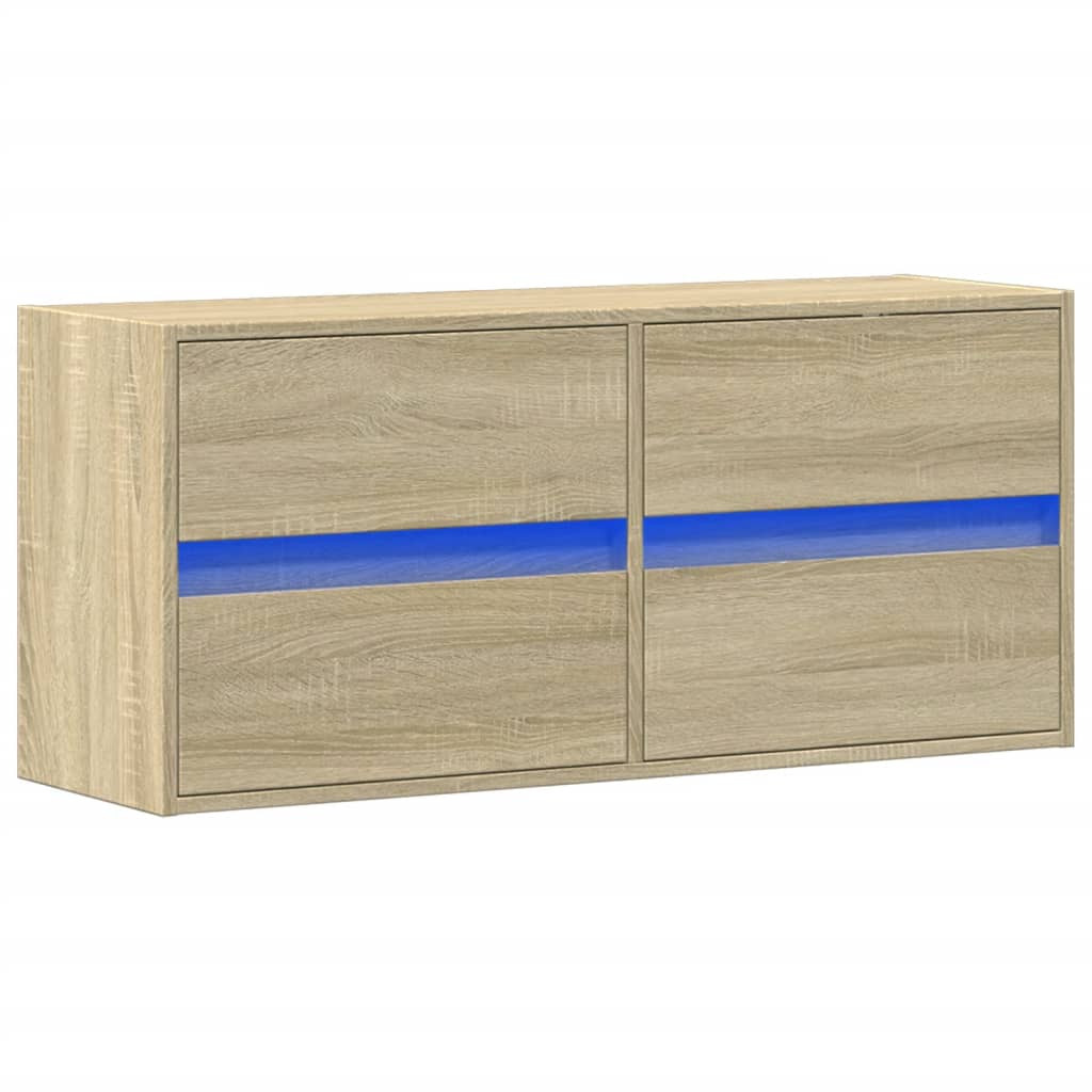 vidaXL Tv-wandmeubel met LED-verlichting 100x31x45 cm sonoma eiken afbeelding