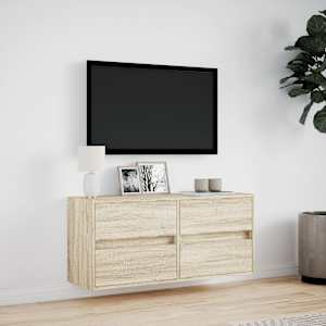 Nástěnná TV skříňka s LED osvětlením dub sonoma 100x31x45 cm - obrázek 4