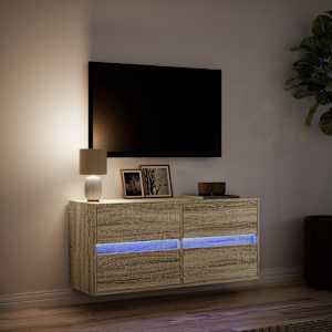 Nástěnná TV skříňka s LED osvětlením dub sonoma 100x31x45 cm - obrázek 5