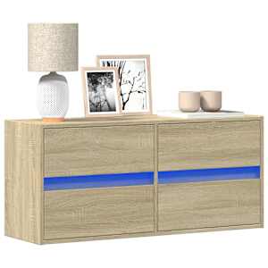 Nástěnná TV skříňka s LED osvětlením dub sonoma 100x31x45 cm - obrázek 1