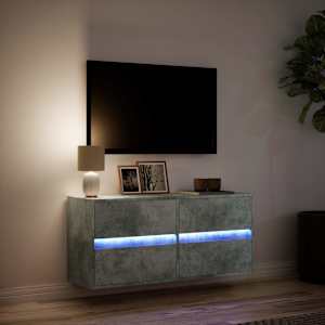 Nástěnná TV skříňka s LED osvětlením betonově šedá 100x31x45 cm - obrázek 5