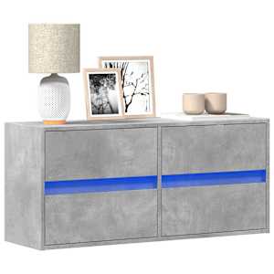 Nástěnná TV skříňka s LED osvětlením betonově šedá 100x31x45 cm - obrázek 1