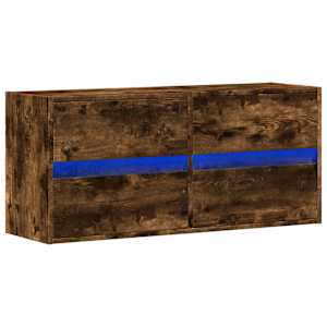 Nástěnná TV skříňka s LED osvětlením kouřový dub 100x31x45 cm - obrázek 3