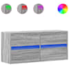vidaXL teleri seinakapp LED-tuledega, hall Sonoma tamm 100x31x45 cm