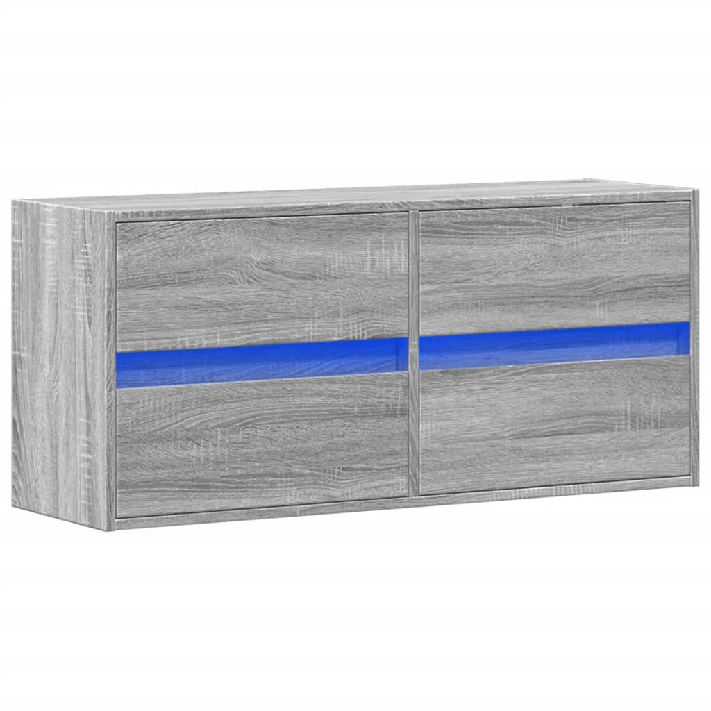 vidaXL Tv-wandmeubel met LED-verlichting 100x31x45 cm grijs sonoma afbeelding