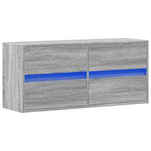 Nástěnná TV skříňka s LED osvětlením šedá sonoma 100x31x45 cm - obrázek 3