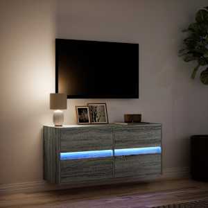 Nástěnná TV skříňka s LED osvětlením šedá sonoma 100x31x45 cm - obrázek 5