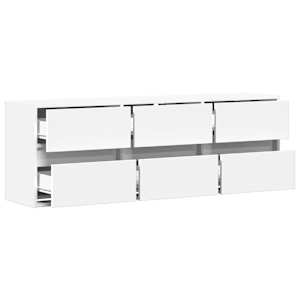 Nástěnná TV skříňka s LED osvětlením bílá 130 x 31 x 45 cm - obrázek 9