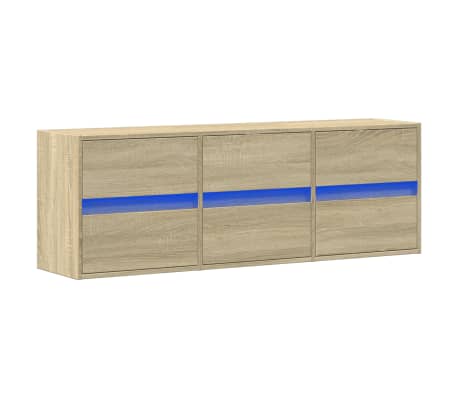vidaXL Tv-wandmeubel met LED-verlichting 130x31x45 cm sonoma eiken