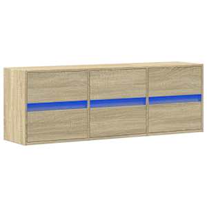 vidaXL Tv-wandmeubel met LED-verlichting 130x31x45 cm sonoma eiken