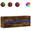 vidaXL teleri seinakapp LED-tuledega, suitsutamm, 130x31x45 cm