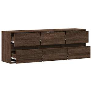 Nástěnná TV skříňka s LED osvětlením hnědý dub 130 x 31 x 45 cm - obrázek 9