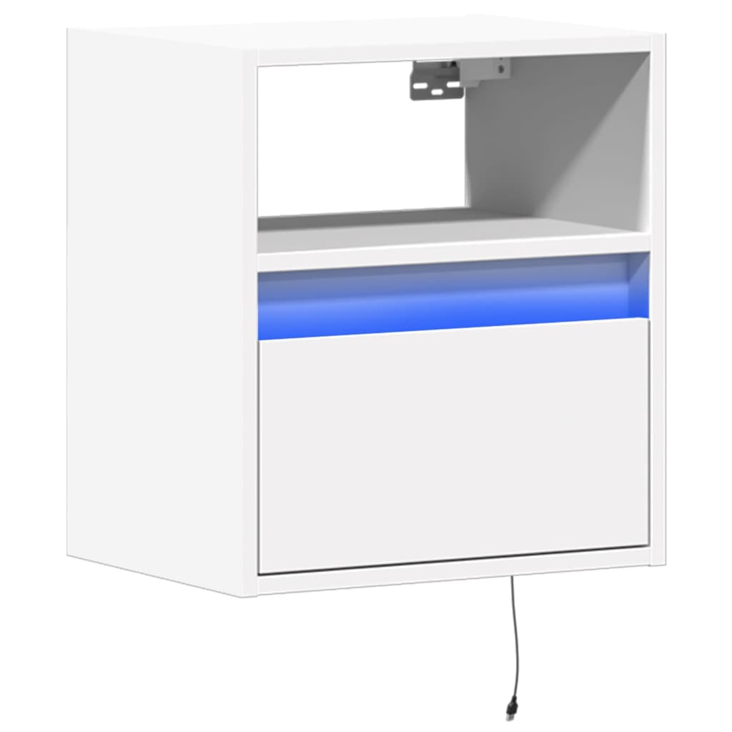 vidaXL Tv-wandmeubel met LED-verlichting 41x31x45 cm wit afbeelding