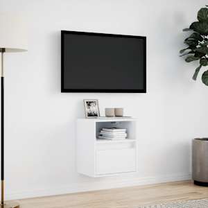 Nástěnná TV skříňka s LED osvětlením bílá 41 x 31 x 45 cm - obrázek 4