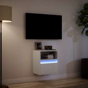 Nástěnná TV skříňka s LED osvětlením bílá 41 x 31 x 45 cm - obrázek 5