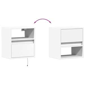 Nástěnná TV skříňka s LED osvětlením bílá 41 x 31 x 45 cm - obrázek 10