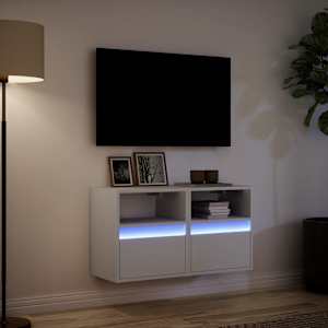 Nástěnné TV skříňky s LED osvětlením 2 ks bílé 41 x 31 x 45 cm - obrázek 5
