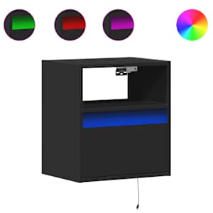 Nástěnná TV skříňka s LED osvětlením černá 41 x 31 x 45 cm - obrázek 2
