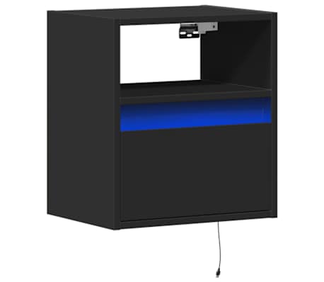 vidaXL Tv-wandmeubel met LED-verlichting 41x31x45 cm zwart
