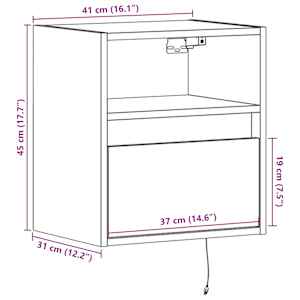 Nástěnná TV skříňka s LED osvětlením černá 41 x 31 x 45 cm - obrázek 16