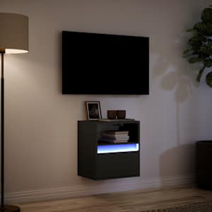 Nástěnná TV skříňka s LED osvětlením černá 41 x 31 x 45 cm - obrázek 5