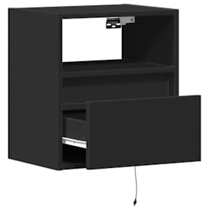 Nástěnná TV skříňka s LED osvětlením černá 41 x 31 x 45 cm - obrázek 9