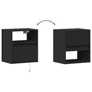 Nástěnná TV skříňka s LED osvětlením černá 41 x 31 x 45 cm - obrázek 10