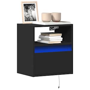 Nástěnná TV skříňka s LED osvětlením černá 41 x 31 x 45 cm - obrázek 1