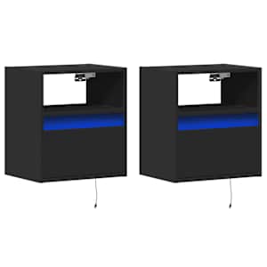 Nástěnné TV skříňky s LED osvětlením 2 ks černé 41 x 31 x 45 cm - obrázek 3
