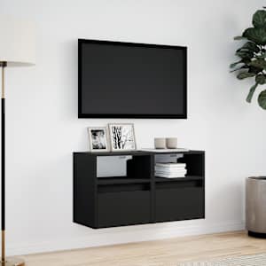 Nástěnné TV skříňky s LED osvětlením 2 ks černé 41 x 31 x 45 cm - obrázek 4