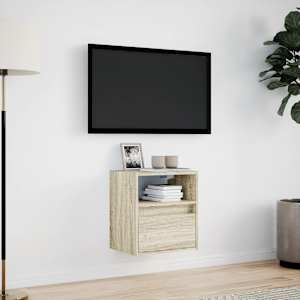 Nástěnná TV skříňka s LED osvětlením dub sonoma 41 x 31 x 45 cm - obrázek 4