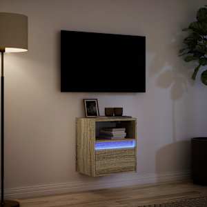 Nástěnná TV skříňka s LED osvětlením dub sonoma 41 x 31 x 45 cm - obrázek 5