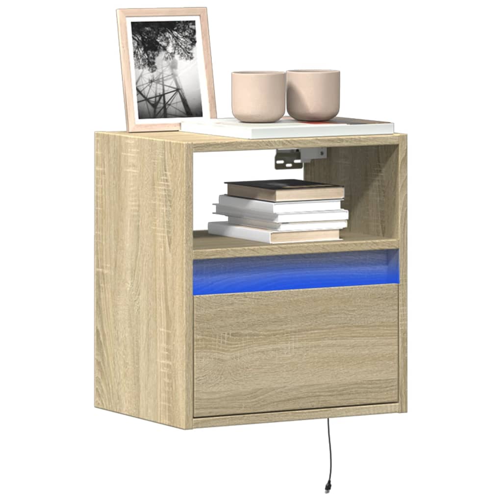 vidaXL TV-Wandschrank mit LED-Beleuchtung Sonoma 41x31x45 cm