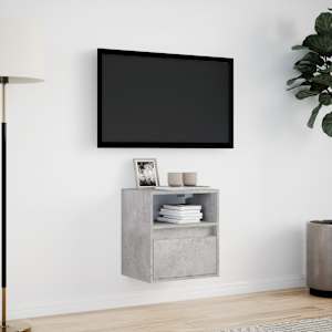 Nástěnná TV skříňka s LED osvětlením betonově šedá 41x31x45 cm - obrázek 4