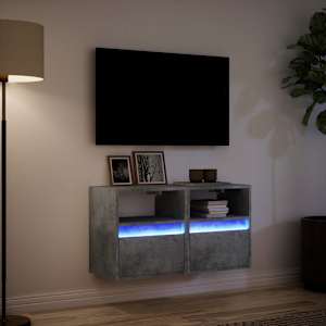 Nástěnné TV skříňky s LED 2 ks betonově šedé 41 x 31 x 45 cm - obrázek 5