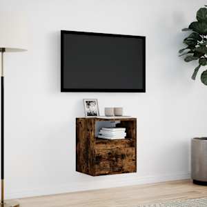 Nástěnná TV skříňka s LED osvětlením kouřový dub 41x31x45 cm - obrázek 4