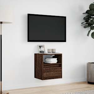 Nástěnná TV skříňka s LED osvětlením hnědý dub 41 x 31 x 45 cm - obrázek 4
