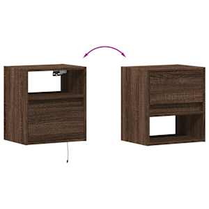 Nástěnná TV skříňka s LED osvětlením hnědý dub 41 x 31 x 45 cm - obrázek 10